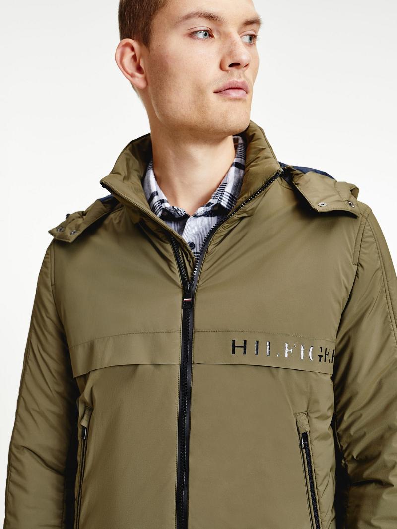 Férfi Tommy Hilfiger Removable hood Kabát Zöld | HU 1204TCE